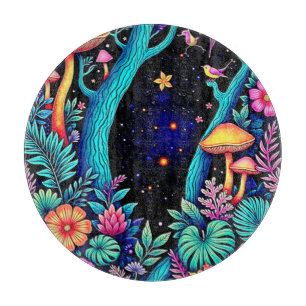 Planche À Découper Neon Imaginaire Forêt Design de nuit