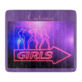 Planche À Découper Neon Pink Girls Sign Thunder_cove (Devant)