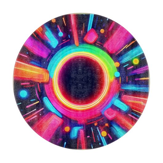 Planche À Découper Neon Vortex de l'Art Lumière (Devant)
