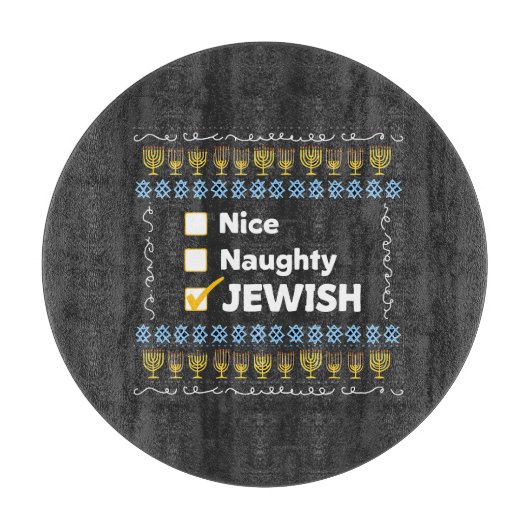 Planche À Découper Nice Naughty Juif Hanoukka Ugly Sweater (Devant)
