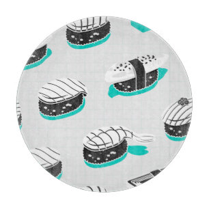 Planche À Découper Nigiri sushi, motif vintage néon.