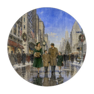 Planche À Découper Noël américain des années 1950 sur la 5e Avenue N.
