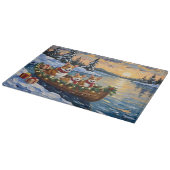 Planche À Découper Noël Bateau de Corgi Fêtes (Coin)