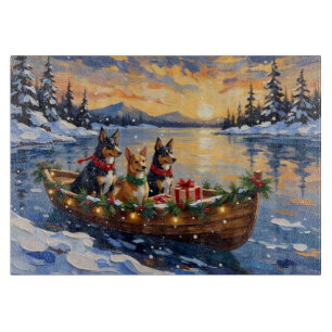 Planche À Découper Noël Bateau de vacances de Kelpie australien