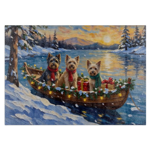 Planche À Découper Noël Bateau de vacances Terrier Tibétain