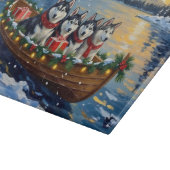 Planche À Découper Noël Bateau Vacances Alaskan Malamute (Coin)