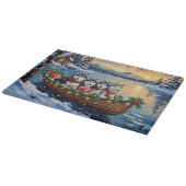Planche À Découper Noël Bateau Vacances Alaskan Malamute (Coin)