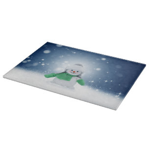 Planche À Découper Noël bonhomme de neige SlipperyJoe foulard vert m