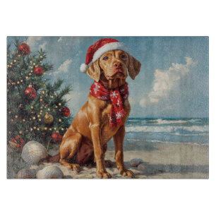 Planche À Découper Noël Chien Vizsla Vintage Plage