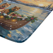 Planche À Découper Noël Chow Chow Bateau Fêtes (Coin)