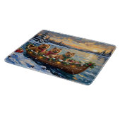Planche À Découper Noël Chow Chow Bateau Fêtes (Coin)
