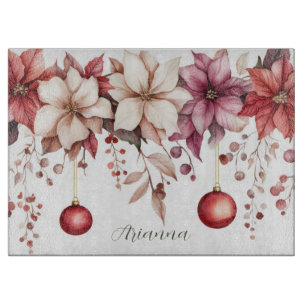 Planche À Découper Noël coloré Baubles et Fleurs