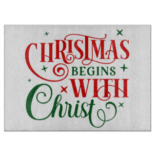 Planche À Découper Noël commence avec le Christ