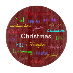 Planche À Découper Noël dans le monde moderne rouge