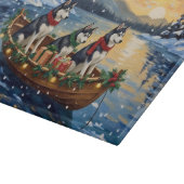 Planche À Découper Noël de bateau de Husky sibérien (Coin)