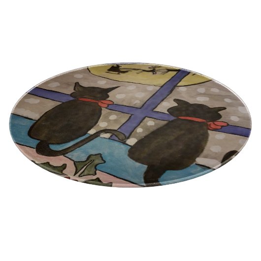 Planche À Découper Noël de chat noir (Coin)