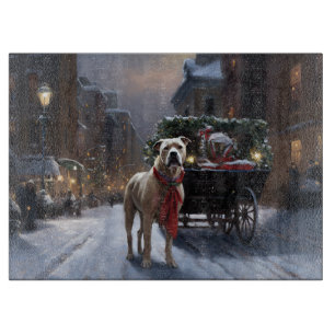 Planche À Découper Noël de la saison festive de l'American Staffordsh
