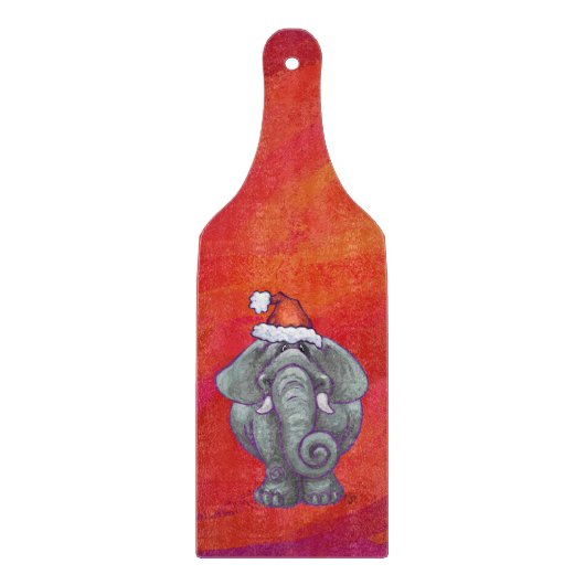 Planche À Découper Noël des éléphants en rouge (Devant)