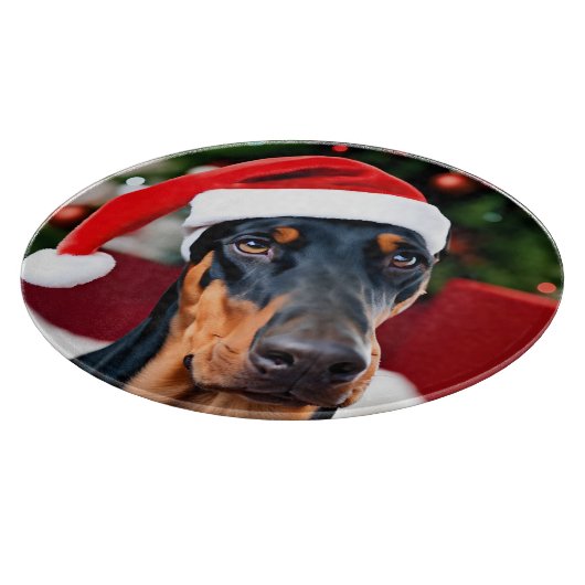 Planche À Découper Noël Doberman (Coin)