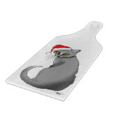 Planche À Découper Noël Drôle Chat Gris Grincheux Humour Fêtes (Coin)