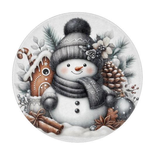Planche À Découper Noël du mignon Snowman (Devant)