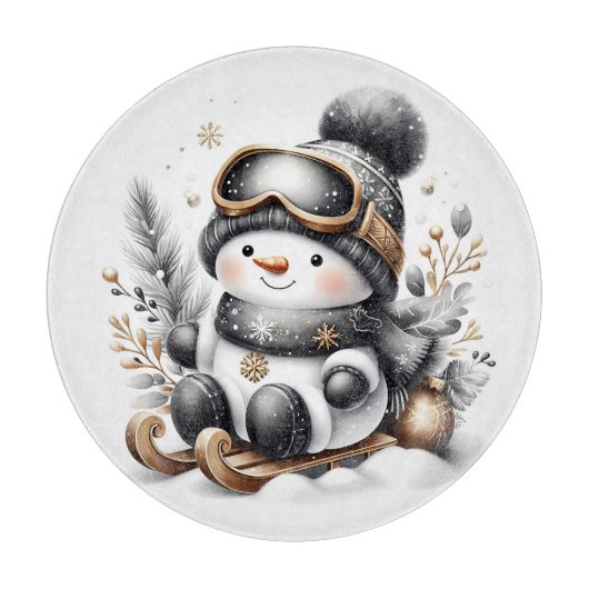 Planche À Découper Noël du mignon Snowman (Devant)