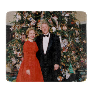 Planche À Découper Noël du président américain Bill Clinton et Hillar