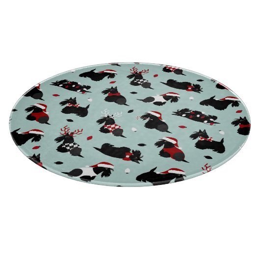 Planche À Découper Noël écossais Terrier bleu (Coin)