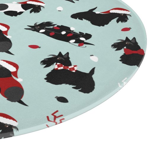 Planche À Découper Noël écossais Terrier bleu (Coin)