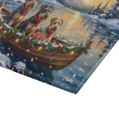 Planche À Découper Noël en bateau avec Airedale Terrier (Coin)