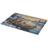 Planche À Découper Noël en bateau avec Airedale Terrier (Coin)