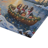 Planche À Découper Noël en bateau avec un Brittany Spaniel (Coin)