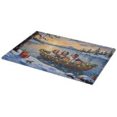 Planche À Découper Noël en bateau avec un Brittany Spaniel (Coin)