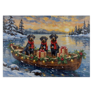 Planche À Découper Noël en bateau Weimaraner