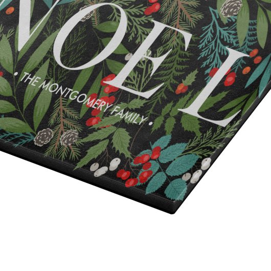 Planche À Découper NOEL et verdure sur le noir (Coin)