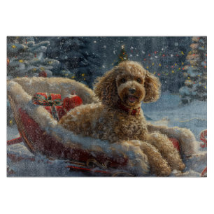 Planche À Découper Noël Festif au Chien Caniche