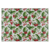 Planche À Découper Noël Holly Feuilles Et Baies Rouges Sans Fil (Devant)
