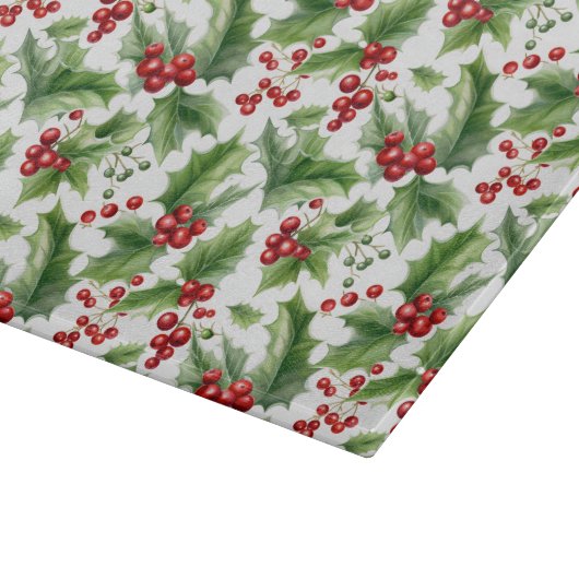 Planche À Découper Noël Holly Feuilles Et Baies Rouges Sans Fil (Coin)