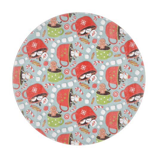 Planche À Découper Noël Marshmallow Snowman Hot Cocos (Devant)