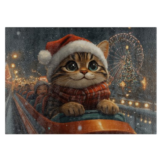 Planche À Découper Noël Montagnes Russes Chat Bengal (Devant)