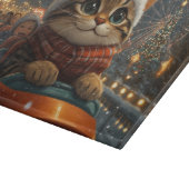 Planche À Découper Noël Montagnes Russes Chat Bengal (Coin)