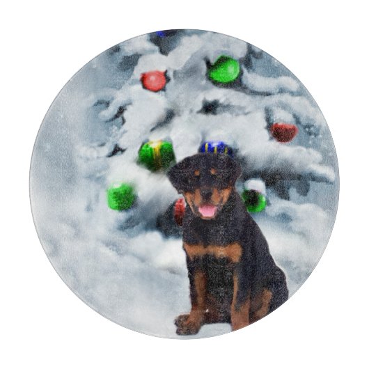 Planche À Découper Noël Rottweiler (Devant)