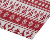 Planche À Découper Noël Rouge et blanc Cerfs et Motif des arbres (Coin)