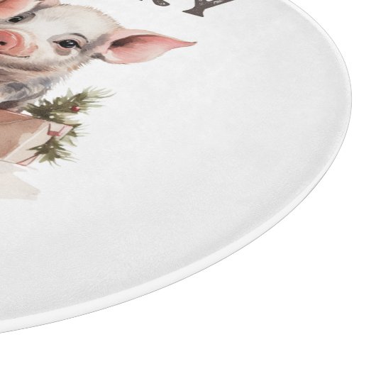 Planche À Découper Noël rustique Pays Souhaite Joli Cochon (Coin)