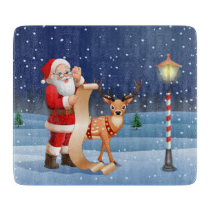 Planche À Découper Noël Santa Claus Reindeer mignon hiver