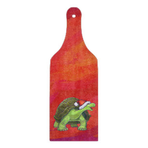 Planche À Découper Noël tortue en rouge
