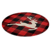 Planche À Découper Noël Vacances Cerfs Antlers Rouge Noir En vichy (Coin)