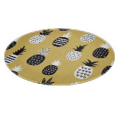 Planche À Découper Noir, ananas blanc, arrière - plan jaune (Coin)
