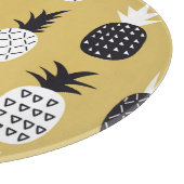 Planche À Découper Noir, ananas blanc, arrière - plan jaune (Coin)
