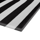 Planche À Découper Noir blanc bande noire Nom Monogramme (Coin)